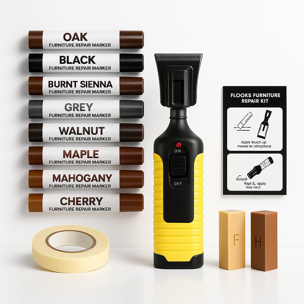 The Surface Savior™ All-In-One Repair Kit for scratches, stains & cracks of different types of material (Vinyl, Wood, Laminate & More)