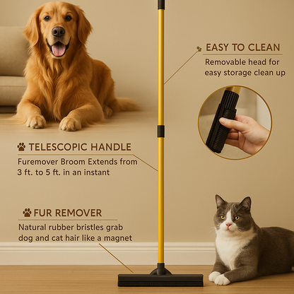 The Revival Broom™Smart Sweep for everyday messes — Pet Hair, Dirt, and Debris Gone in One Swish