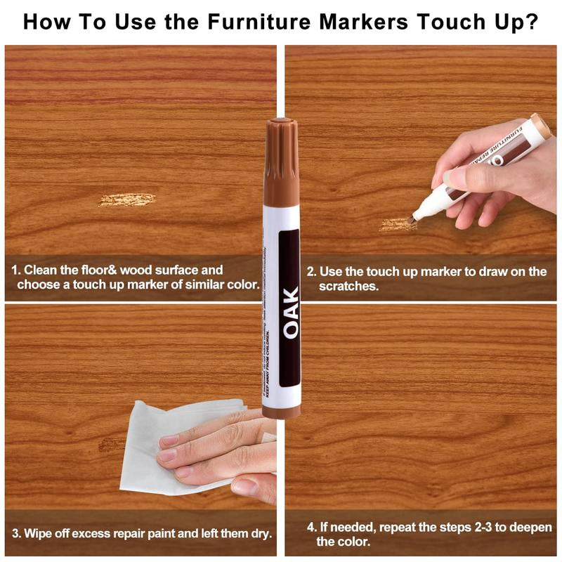 A-HEYIDA Floor & Furniture Repair Kit - Wax Touch up Marker with Heat Pen for Scratches, Stains, Cracks on Vinyl, Wood, Laminate, LVP, Linoleum