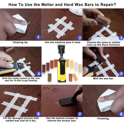 A-HEYIDA Floor & Furniture Repair Kit - Wax Touch up Marker with Heat Pen for Scratches, Stains, Cracks on Vinyl, Wood, Laminate, LVP, Linoleum